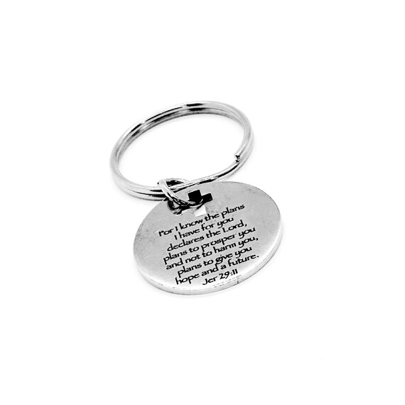 God Knows The Plans He Has For You Charm Keychain, Jeremiah 29 11, Plans To Prosper You, Faith, Religious, Christian, Scripture Gift