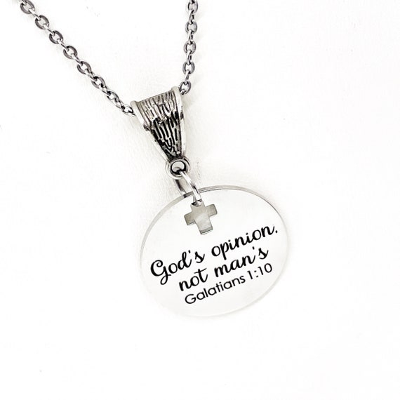 God’s Opinion Not Man’s Necklace, Scripture Jewelry, Faith Jewelry, Bible Verse Quote, Gift For Her, Daughter Gift, Baptism Gift, Wife Gift