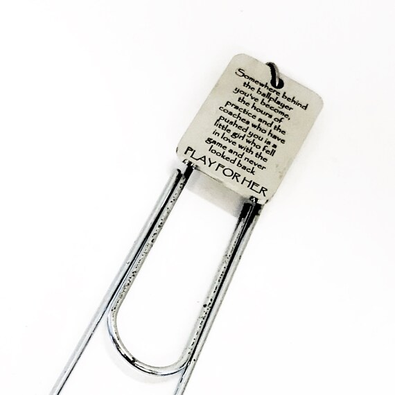 Encouragement Gifts, Play For Her Bookmark, Encouraging Bookmark, Softball Player Gift, Student Athlete Gift, Daughter Gift, Paperclip
