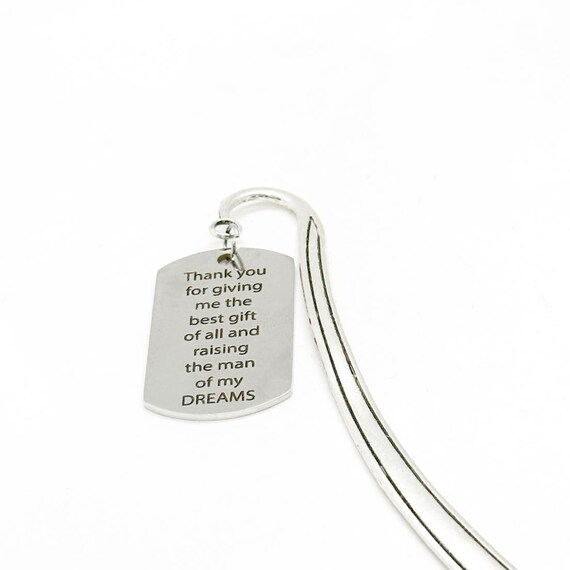Thank You For Raising The Man Of My Dreams Bookmark, Mother In Law Gift, Father In Law, Anniversary Gift, Wedding Day Gift to In-laws