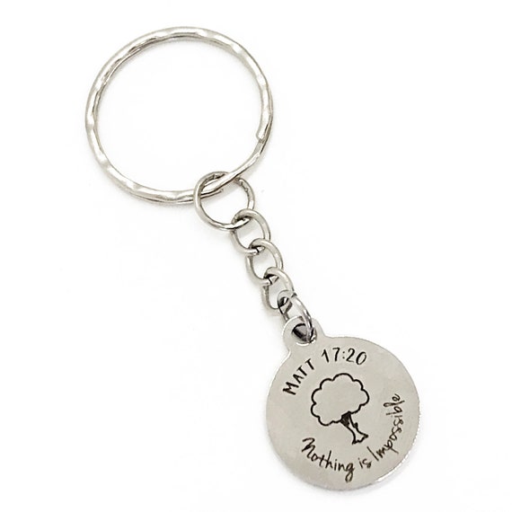Nothing Is Impossible Keychain, Matthew 17 20 Keychain, Mustard Seed Keychain, Mustard Seed Faith