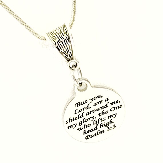 Bible Verse Jewelry the Lord is Our Shield Necklace Psalm 3 3