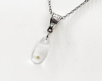 Mustard Seed Teardrop Pendant Necklace, Mustard Seed Charm Necklace, Mustard Seed Faith, Necklace Gift For Her, Matthew 17 20, Faith