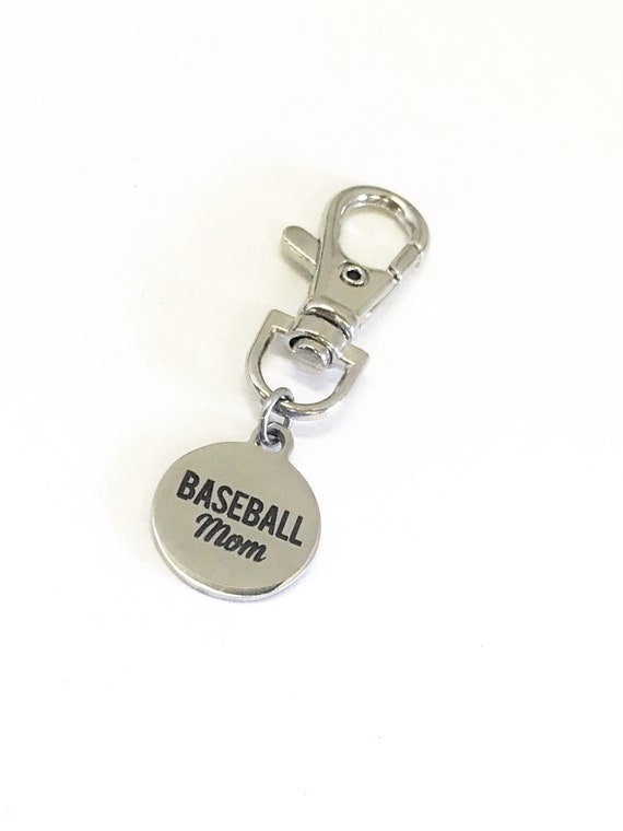 Baseball Mom Gifts, Baseball Mom Zipper Pull, Baseball Mom Purse Charm, Baseball Mom Bag Charm, Mother's Day Gifts, Proud Baseball Mom Gift