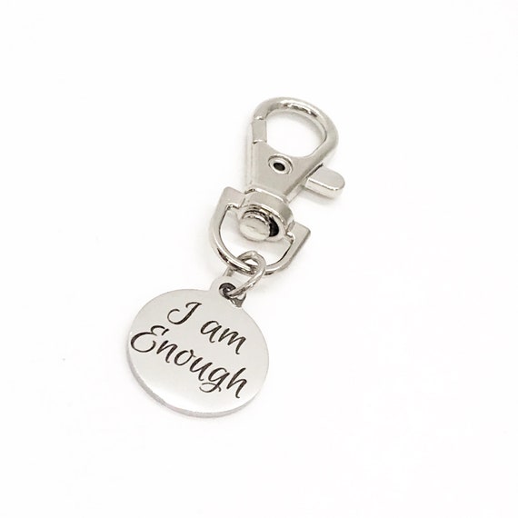 Motivation Gift, I Am Enough Clip On Charm, Affirmation Gift, Starting Over Gift, Divorce Gift, Recovery Gift, New Beginnings
