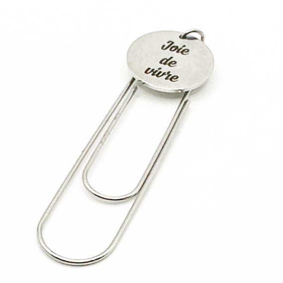 Joie De Vivre Bookmark Stainless Steel Paperclip Bookmark French Quote Inspirational Gift Minimalist Reading Accessory
