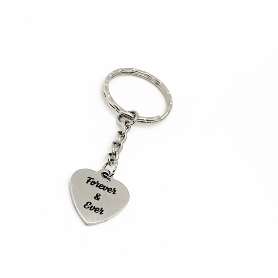 Love Gift, Forever And Ever Keychain, Anniversary Gift, Wedding Gift, Love Quote, Daughter Gift, Son Gift, Husband Gift, Wife Gift