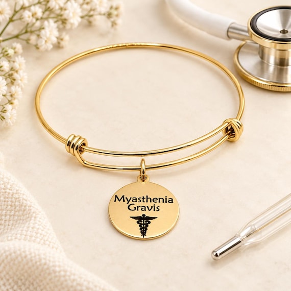 Myasthenia Gravis Goldtone Charm Bracelet