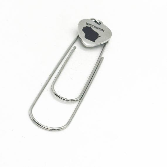 My Home State Charm Paperclip Bookmark, Planner Gift, My Heart Is In My Home State, Remembering Home, Home State Pride, My Heart Is In