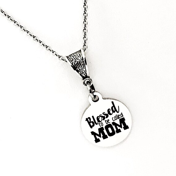 Mom Necklace, Blessed To Be Call Mom Necklace, Mom Gift, New Mother Jewelry, Baby Shower Gift, Birth Gift, Wife Gift