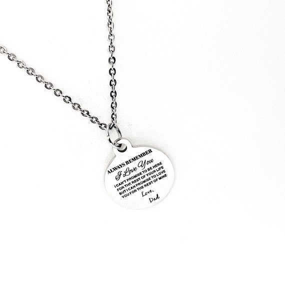 Always Remember I Love You Necklace, Love Dad, Son Gift, Daughter Gift, Stainless Necklace, Gift From Dad, Gift For Her, Wedding Gift