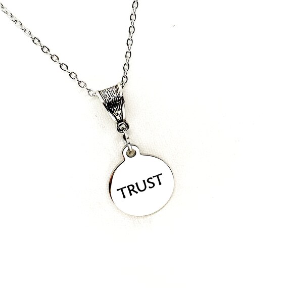 Trust Word Necklace, Affirmation Gifts, Positivity Gifts, Gift For Her, Daughter Gift, Granddaughter Gift, Friend Gift, Graduation Gift