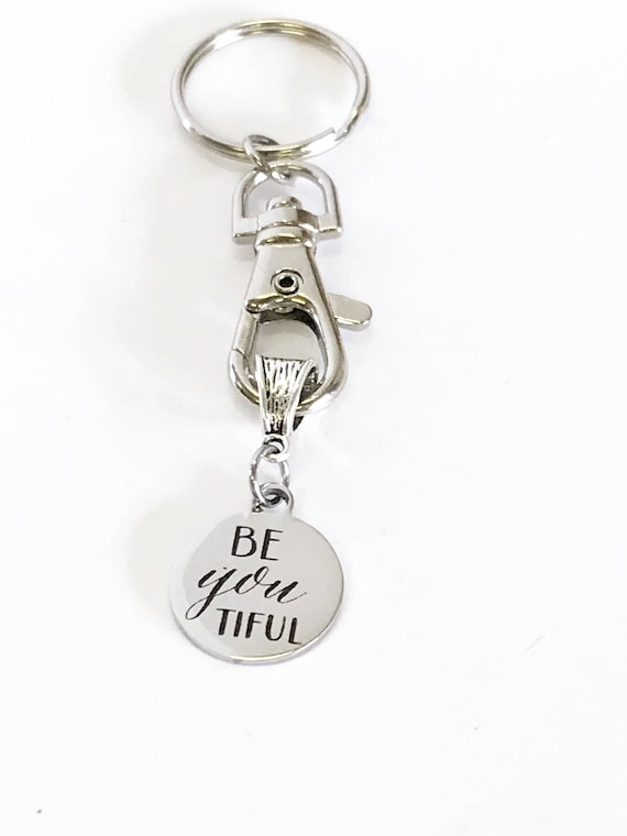 BeYOUtiful Keychain, Motivational Quote Gift, Daughter New Car Gift, Success Quote Gift For Her, Inspiring Quote Gift, Girlfriend Gift