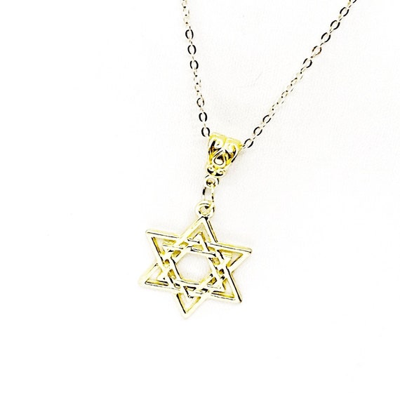 Goldtone Star Of David Pendant Necklace, Jewish Faith Symbol, Faith Jewelry, Gift For Her, Daughter, Wife, Mom, Granddaughter