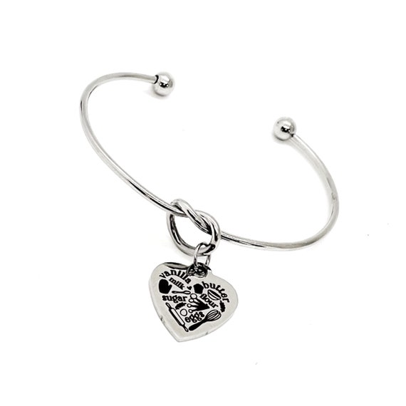 Baker Gift, Baking Words Charm Bracelet, Baker Jewelry, Gift For Her, Love To Bake, Vanilla Butter Milk Flour Sugar Eggs, Cook Gifts for Mom