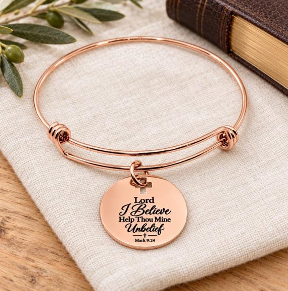 I Believe Mark 9 24 Rose Goldtone Charm Bracelet