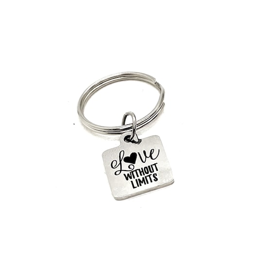 Love Gift, Love Without Limits Keychain, Love Keychain, Son Gift, Daughter Gift, Husband Gift, Wife Gift, I Love You Gift, Charm Keychain