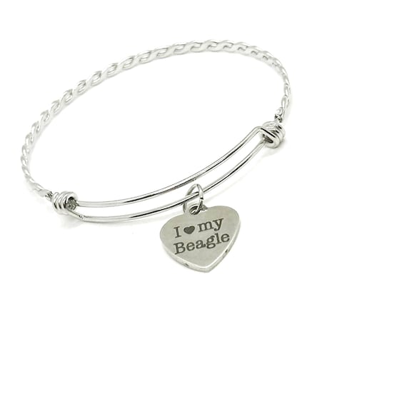I Love My Beagle Charm Bracelet, Dog Lover, Beagle Mom, Gift For Her, Wife Gift, Mom Gift, Daughter Gift, Beagle Owner, Beagle Adoption