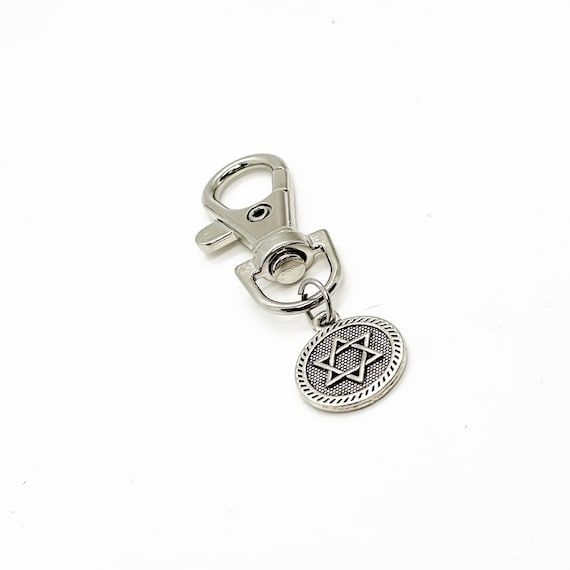 Faith Gift, Star Of David Clip On Charm, Jewish Faith Gift, Star Of David Charm,  Shield Of David, Bag Charm, Purse Charm, Faith Charm