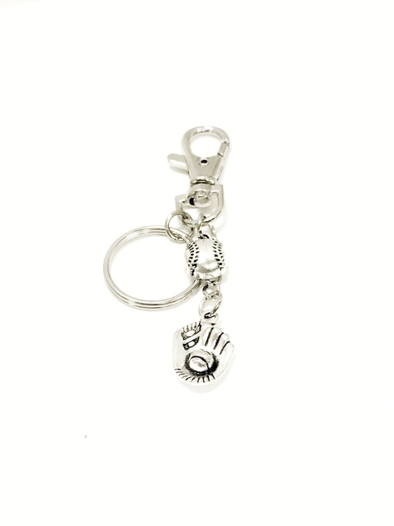 Baseball Bag Charm, Baseball Purse Charm Key Ring, Baseball Mom Gift, Bag Charm Keychain, Purse Charm, Baseball Bag Zipper Pull