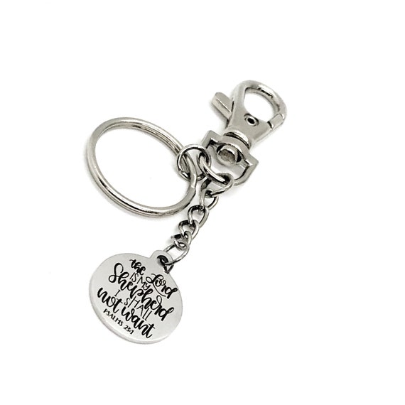 Scripture Gift, The Lord Is My Shepherd I Shall Not Want Keychain, Psalm 23 1 Charm, Scripture Charm, Scripture Quote, Bible Verse Gifts
