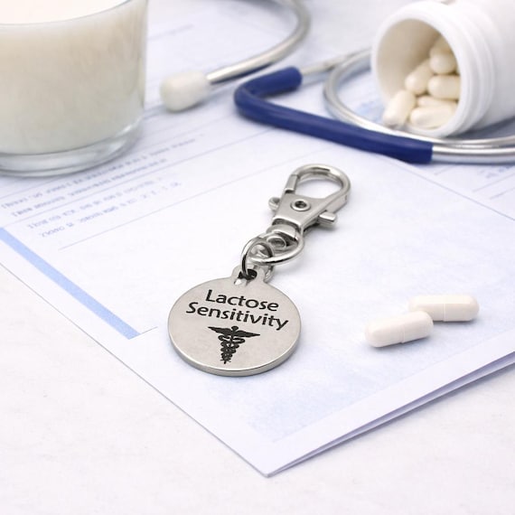 Lactose Sensitivity Medical Alert Clip On Charm Stainless Steel Allergy Awareness Accessory