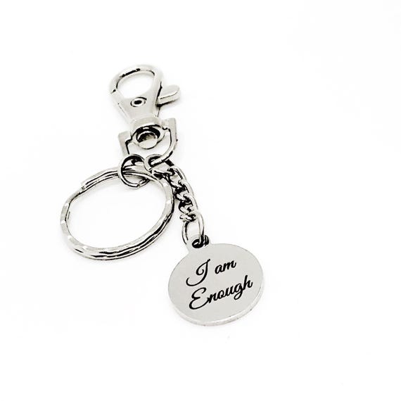 I Am Enough Charm Keychain, Daughter Gift, Recovery Gift, Divorce, Gift For Her, Wife Gift, Encouragement, Motivation, Affirmations For Me