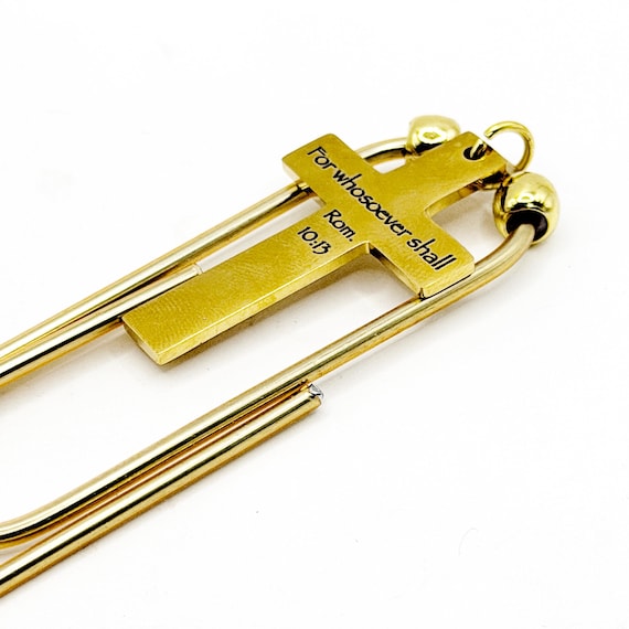 For Whosoever Shall Goldtone Cross Bookmark