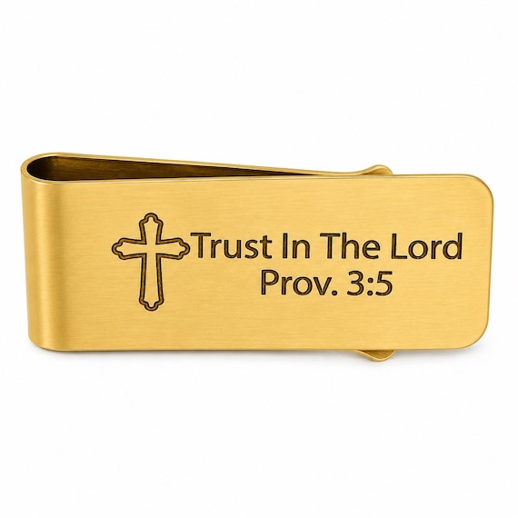 Goldtone Trust In The Lord Prov 3 5 Money Clip