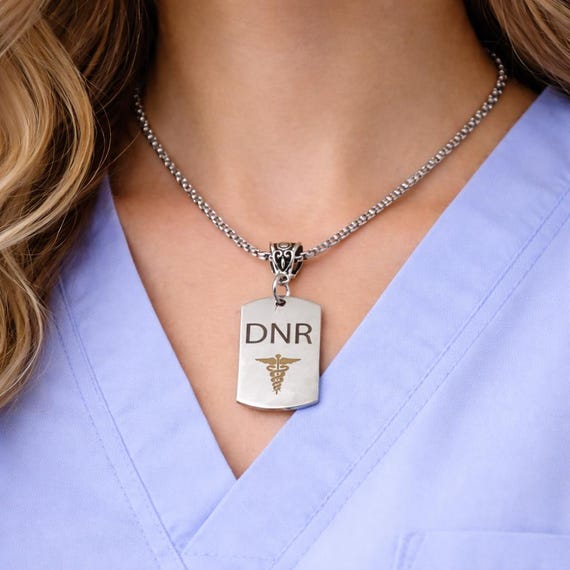 DNR Medical Caduceus Charm Necklace