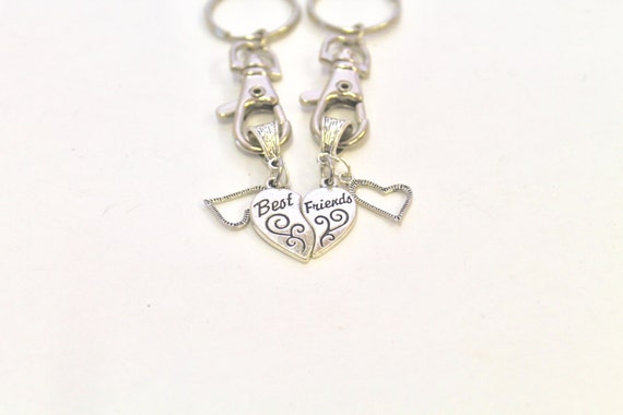 Best Friend Heart Keychain Set, Best Friend Gift For Him, Gift For Her, Best Friends Forever, Best Friend Love, Keychain Gift