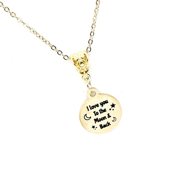 Rica I Love You to the Moon and Back Moon Necklace Granddaughter Gifts -  Quan Jewelry