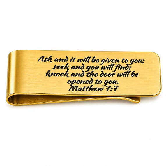 Ask Seek Knock Matthew 7 7 Goldtone Money Clip