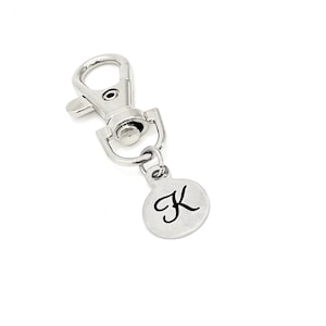 Encanto inicial, clip en encanto, encanto de mochila, encanto de bolso, encanto de bolso, regalo de hija, regalo de esposa, regalos iniciales, regalos de encanto de carta para ella