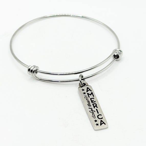 God Bless America Stainless Steel Bracelet