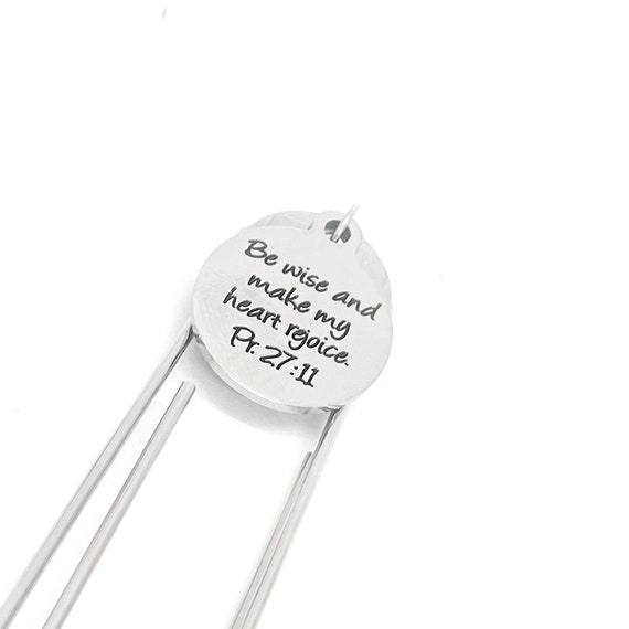 Faith Jewelry, Be Wise And Make My Heart Rejoice Charm Bookmark, Proverbs 27 11, Bible Bookmark, Bible Verse Gifts, Scripture Quotes