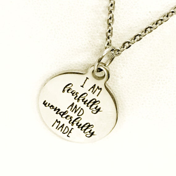 Christian Gift, I Am Fearfully And Wonderfully Made Necklace, Christian Jewelry, Scripture Gift, Psalm 139 14 Necklace, Religious Gift