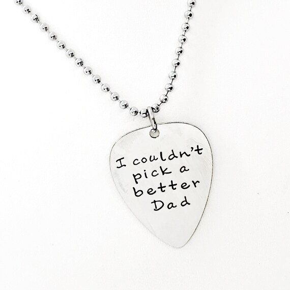 Dad Gift, I Couldn’t Pick A Better Dad Necklace, Gift For Dad, Dad Love, Guitar Pick. Charm, Dad Christmas, Dad Birthday