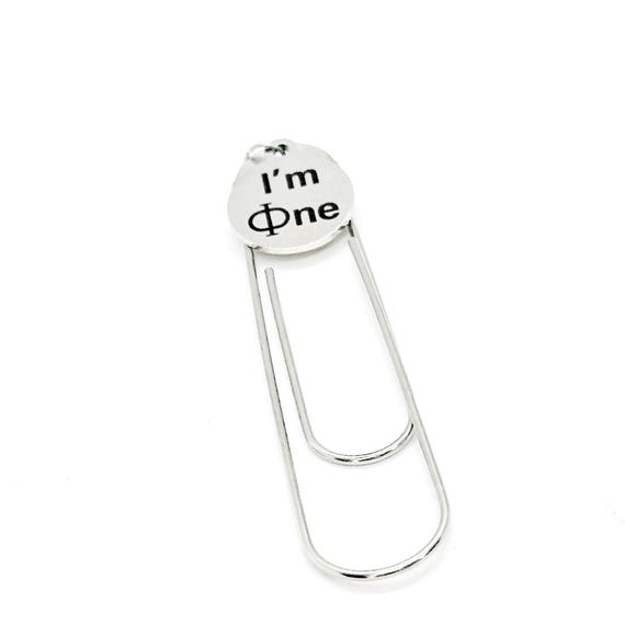 I’m Phine I’m Fine Charm Paperclip Bookmark, Greek Letter Phi, Math Lover, Mathematician, Math Teacher, Math Major, Math Student