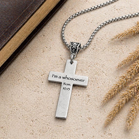 I'm A Whosoever Romans 10 13 Cross Necklace