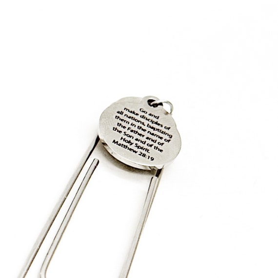 Go Make Disciples Charm Bookmark, Matthew 28 19, Bible Bookmark, Pastor Gift, Baptism Gift, Christian Bookmark, Missionary Gift, Faith Gift