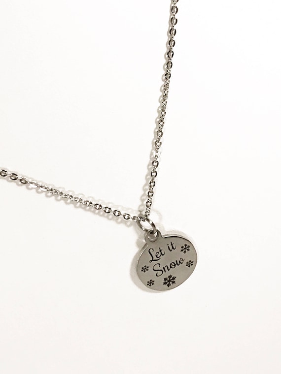 Let It Snow Necklace, Christmas Jewelry, Let It Snow Jewelry, Christmas Outfit Jewelry, Christmas Gift, Christmas Necklace, Let It Snow Gift