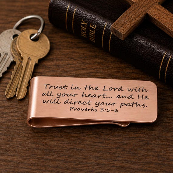 Trust In The Lord Rose Goldtone Money Clip