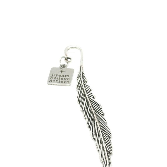 Dream Believe Achieve Charm Bookmark, Encouragement Gift, Motivating, Gift For Her, Gift For Him, Planner Bookmark, Reader Gift, Book Gifts