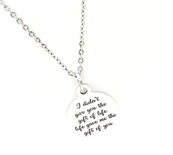 I Didn’t Give You The Gift Of Life Life Gave Me The Gift Of You Necklace, Adoption Gift, Stepdaughter Gift, Bonus Daughter, Adoption Jewelry