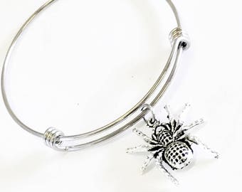 Spider Jewelry, Spider Stacking Bangle, Spider Bracelet, Halloween Jewelry, Spider Gifts, Halloween Party Gifts, Halloween Gifts For Her