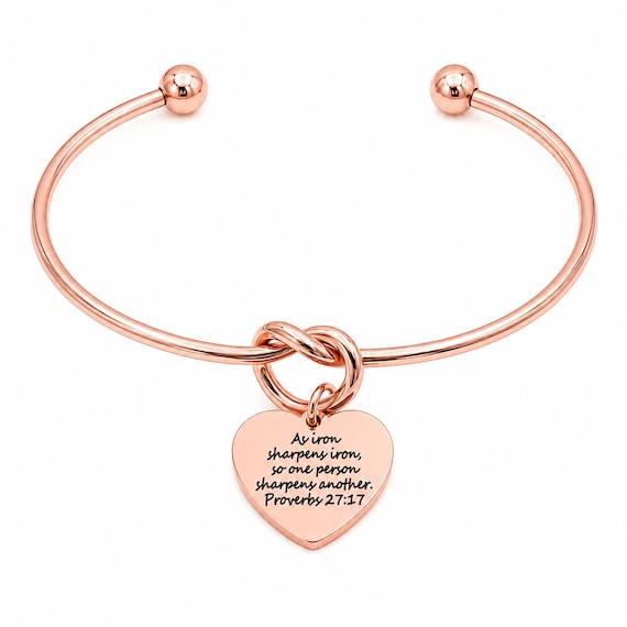 Iron Sharpens Iron Rose Goldtone Cuff Bracelet