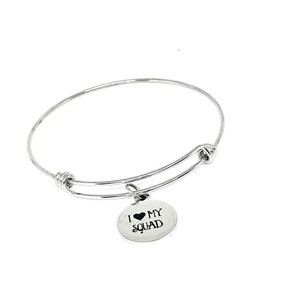 I Love My Squad roestvrijstalen vriendschapsarmband, verstelbaar 19 mm bedel teamcadeau beste vriend armband bijpassende sieraden, vriend cadeau