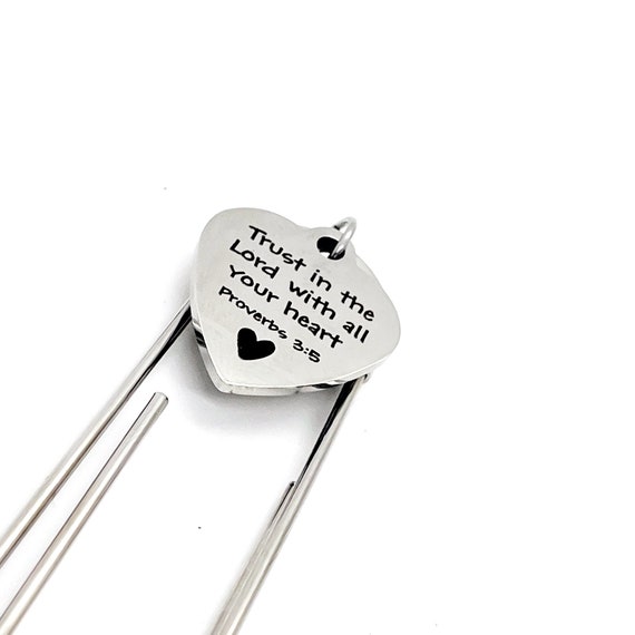 Faith Gift, Trust In The Lord With All Your Heart Charm Bookmark, Proverbs 3 5, Faith Bookmark, Christian Gift, Scripture Baptism Gifts