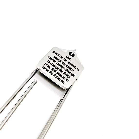 Recovery Gift, Serenity Prayer Charm Bookmark, Serenity to Accept, Courage to Change, Wisdom to Know, Reader Gift, Planner Bookmark Gift